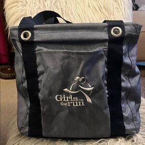 Girls On The Run Gray Tote Bag with Black Straps